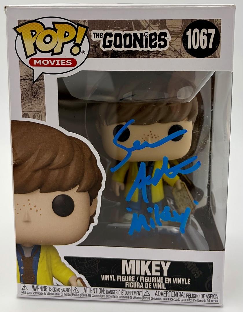 Sean Astin signed "Mikey" Funko #1067 w/character name (The Goonies) - JSA COA